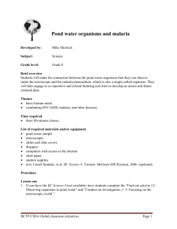 Pond water organisms and malaria