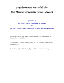 Supplemental Materials for The Harriet Elizabeth Brown Award