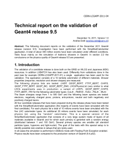 Technical report on the validation of Geant4 release 9.5