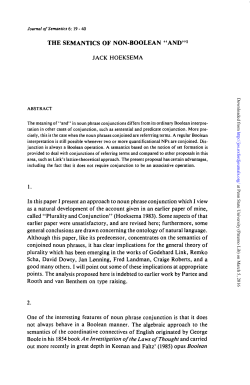 THE SEMANTICS OF NON-BOOLEAN "AND"1 JACK