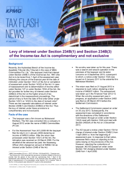 Levy of interest under Section 234B(1)