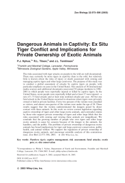 Dangerous Animals in Captivity: Ex Situ Tiger Conflict and