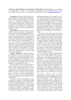 absolute photometry of the moon in wide phase angle range