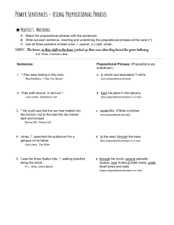 Power Sentences - Using Prepositional Phrases