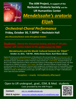 Mendelssohn`s oratorio Elijah