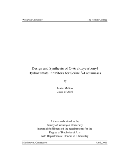 Design and Synthesis of O-Aryloxycarbonyl