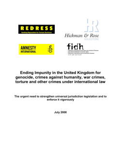 Ending Impunity in the United Kingdom for genocide, crimes against
