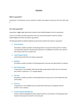 Guarantors What is a guarantor?