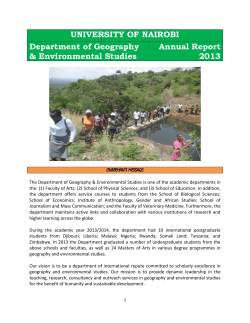 UNIVERSITY OF NAIROBI Department of Geography