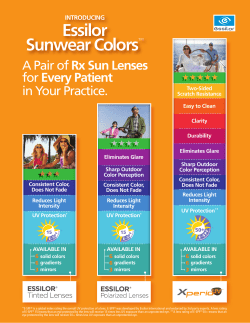 Essilor Sunwear Colors&trade; Essilor Sunwear Colors