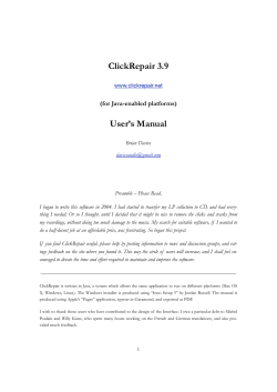 ClickRepair 3.9 User`s Manual