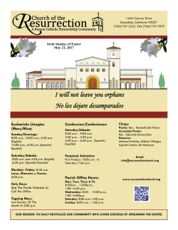 I will not leave you orphans No los dejare desamparados