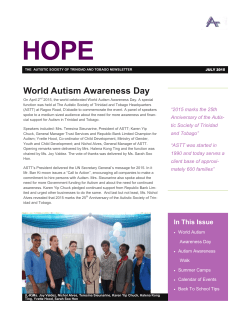 astt july 2015 newsletter - Autistic Society of Trinidad and Tobago