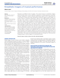 Kinesthetic imagery of musical performance