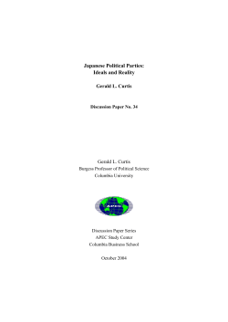 Japanese Political Parties: Ideals and Reality