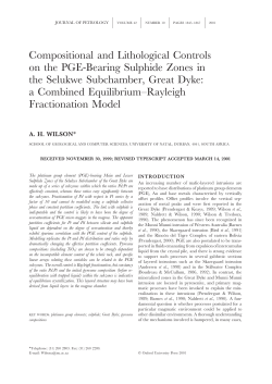 Compositional and Lithological Controls on the PGE
