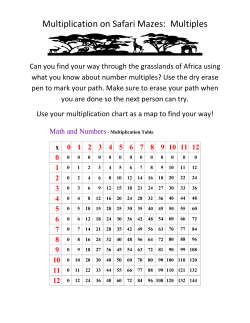 Multiplication on Safari Mazes: Multiples