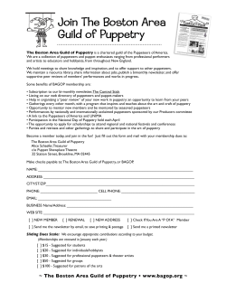 a Membership Form - Boston Area Guild of Puppetry