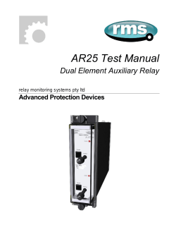 AR25 Test Manual - Relay Monitoring Systems