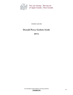 Donald Percy Guthrie fonds - The Law Society of Upper Canada