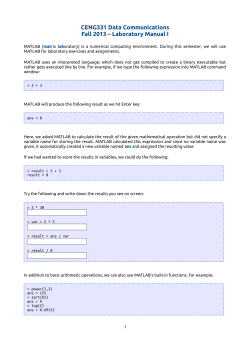 CENG331 Data Communications Fall 2013 &ndash; Laboratory Manual I