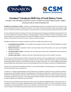 Cinnabon&reg; Introduces NEW Line of Fresh Bakery Treats