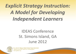 Explicit Strategy Instruction