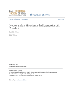 Hoover and the Historians. - Iowa Research Online