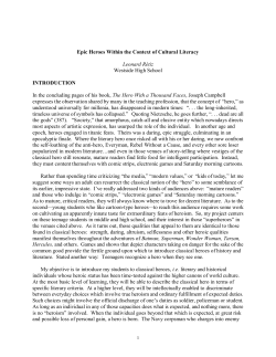 Epic Heroes Within the Context of Cultural Literacy