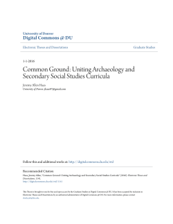 Uniting Archaeology and Secondary Social Studies Curricula