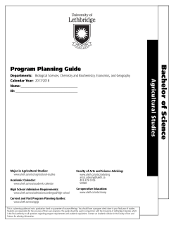 Bachelor of Science - University of Lethbridge