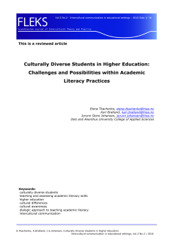 Culturally Diverse Students in Higher Education