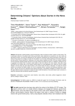 Determining Citizens` Opinions About Stories in the News Media