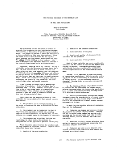 The Possible Influence of the Mountain Lion on Mule Deer