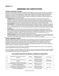 amending the constitution - the jerry perez experiment