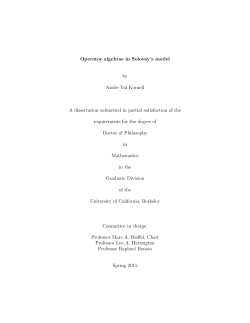 Operator algebras in Solovay`s model by Andre Val Kornell A