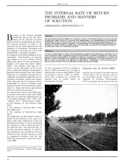 the internal rate of return problems and manners of solution