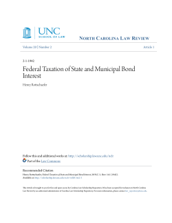 Federal Taxation of State and Municipal Bond Interest