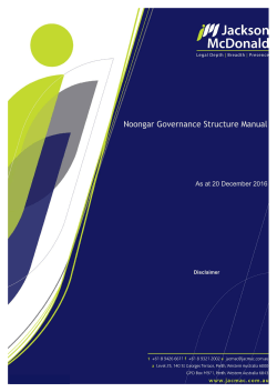 Noongar Governance Structure Manual