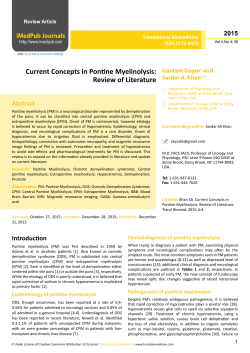 Current Concepts in Pontine Myelinolysis: Review of Literature
