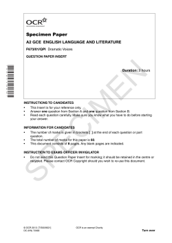 Unit F673 - Dramatic voices