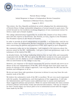 Patrick Henry college - Homeschoolers Anonymous