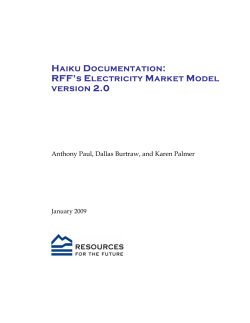 Haiku Documentation: RFF`s Electricity Market Model version 2.0