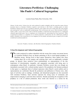 Literatura Perif&eacute;rica: Challenging S&atilde;o Paulo`s Cultural Segregation