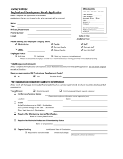 Quincy College Professional Development Funds Application No