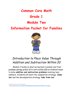Grade 1 Parent Packet Module Two