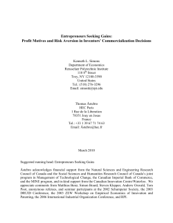 Entrepreneurs Seeking Gains: Profit Motives and Risk