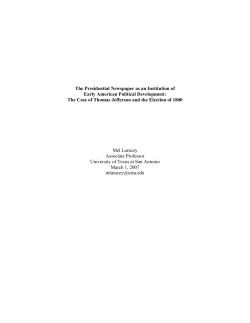 The Presidential Newspaper as an Institution of Early American