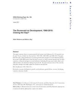 The Scorecard on Development, 1960-2010