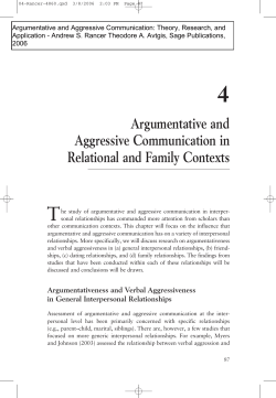 Argumentative and Aggressive Communication in Relational and